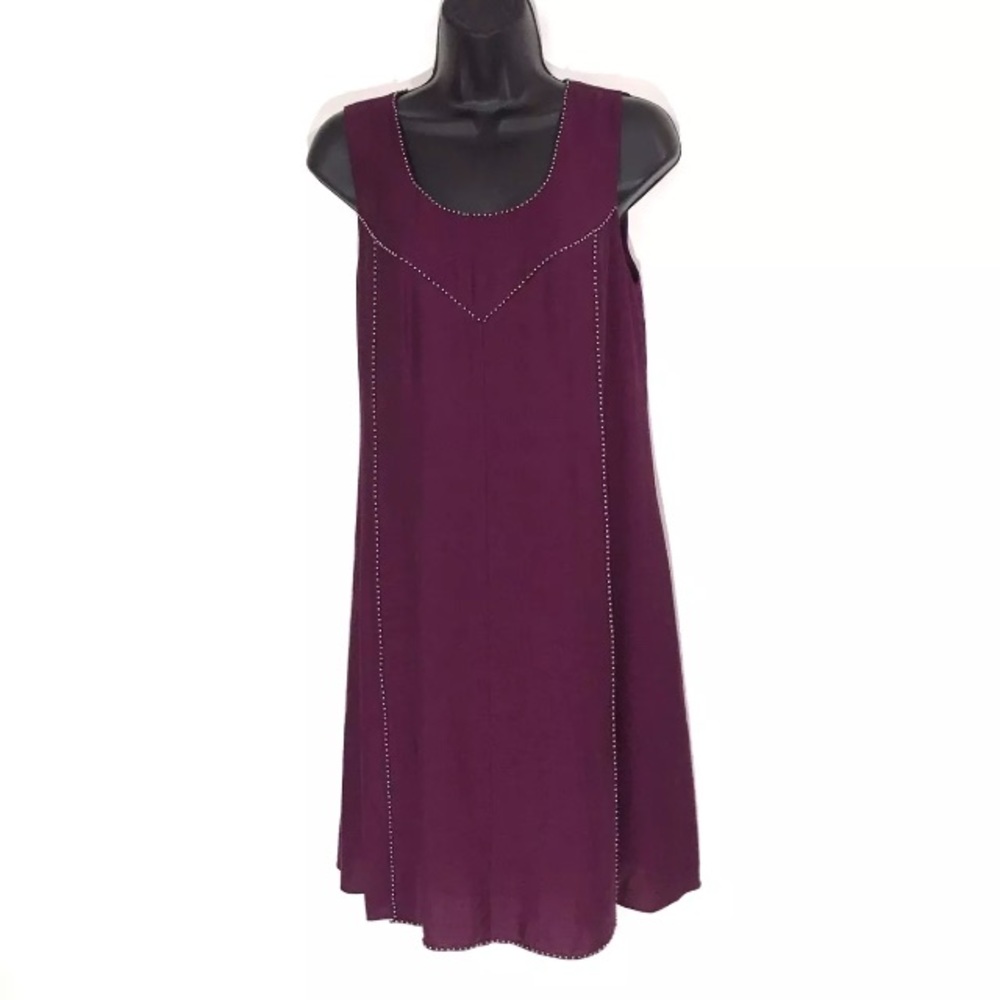 Vince Camuto XS dress cranberry shift beaded cocktail